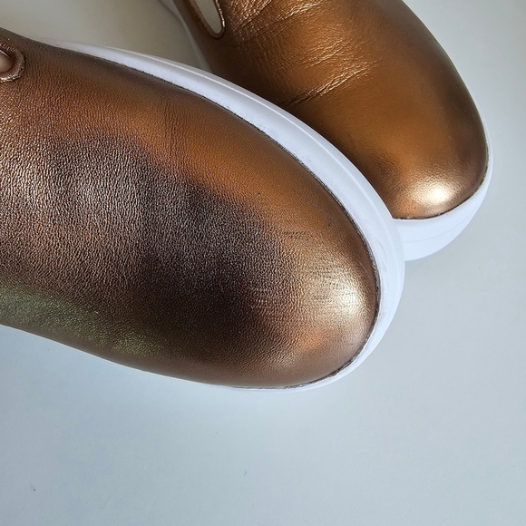 Tiger of Sweden Gold Loafers Minimalist Design Size 8.5 - Picture 12 of 16